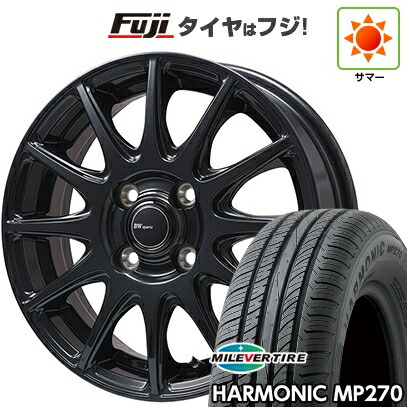 【新品国産車用4穴100】 夏タイヤ ホイール4本セット 175/65R14 ミレバー ハーモニック MP270(限定) ビッグウエイ BWスポーツ S-120 ダークガンメタ 5.5J 14インチ(送料無料)