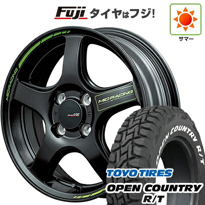【新品 軽自動車】タフト ソリオ 夏タイヤ ホイール4本セット 165/65R15 トーヨー オープンカントリー R/T RWL/RBL MID WHEELS MID RACING R50 タイプS 5J 15インチ(送料無料)