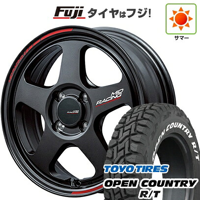 【新品 軽自動車】タフト ソリオ 夏タイヤ ホイール4本セット 165/65R15 トーヨー オープンカントリー R/T RWL/RBL MID WHEELS MID RACING TR50 5J 15インチ(送料無料)