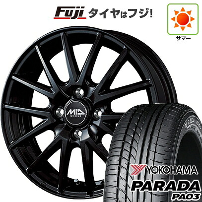 【新品 軽自動車】 夏タイヤ ホイール4本セット 165/55R14 ヨコハマ PARADA PA03 ブラックレター MID WHEELS SQ27 4.5J 14インチ(送料無料)