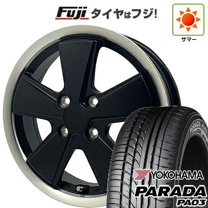 【新品 軽自動車】 夏タイヤ ホイール4本セット 165/55R14 ヨコハマ PARADA PA03 ブラックレター アウトストラーダ スピードスター 4.5J 14インチ(送料無料)|フジコーポレーション