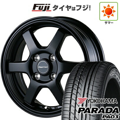 【新品 軽自動車】 夏タイヤ ホイール4本セット 165/55R14 ヨコハマ PARADA PA03 ブラックレター アルジェノン フェニーチェ RX-5 4.5J 14インチ(送料無料)｜フジコーポレーション