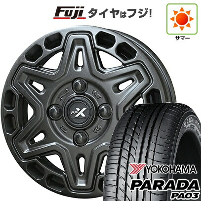 【新品 軽自動車】 夏タイヤ ホイール4本セット 165/55R14 ヨコハマ PARADA PA03 ブラックレター 共豊 PPX MK6 4.5J 14インチ(送料無料)