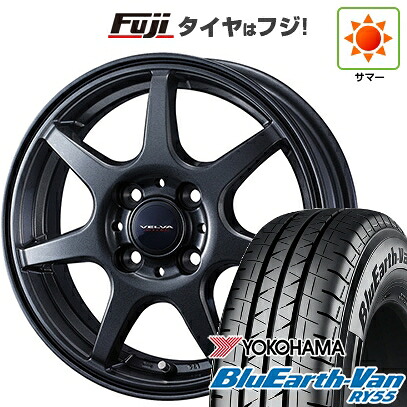 【新品 軽自動車】軽トラ 軽バン 夏タイヤ ホイール4本セット 145/80R12 80/78N ヨコハマ ブルーアース Van RY55 WEDS ウェッズ ヴェルバ ワンダー 4J 12インチ(送料無料)