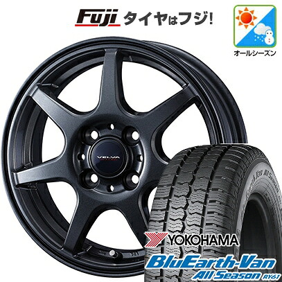 【新品 軽自動車】軽トラ 軽バン オールシーズンタイヤ ホイール4本セット 145/80R12 80/78N ヨコハマ ブルーアース Van RY61 オールシーズン WEDS ウェッズ ヴェルバ ワンダー 3.5J 12インチ(送料無料)|フジコーポレーション