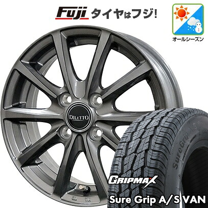 【新品 軽自動車】軽トラ 軽バン オールシーズンタイヤ ホイール4本セット 145/80R12 80/78T グリップマックス シュアグリップ オールシーズン Van(限定) コスミック ディレット M10 4J 12インチ(送料無料)