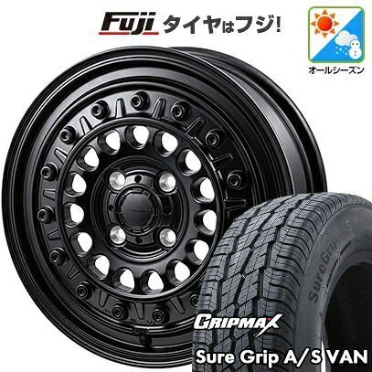 【新品】プロボックス/サクシード(160系) オールシーズンタイヤ ホイール4本セット 155R14C 88/86T グリップマックス シュアグリップ オールシーズン Van(限定) モンツァ HI-BLOCK ターマー 5J 14インチ(送料無料)