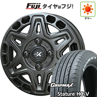 【新品 軽自動車】軽トラ 軽バン 夏タイヤ ホイール4本セット 145/80R12 80/78Q グリップマックス スタチャー HC-V RWL（限定） 共豊 PPX MK6 3.5J 12インチ(送料無料)