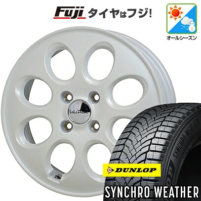 【新品 軽自動車】N-BOX タント スペーシア オールシーズンタイヤ ホイール4本セット 155/65R14 ダンロップ シンクロウェザー ホットスタッフ ララパーム オーバル 4.5J 14インチ(送料無料)