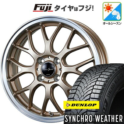 【新品 軽自動車】N-BOX タント スペーシア オールシーズンタイヤ ホイール4本セット 155/65R14 ダンロップ シンクロウェザー ブレスト ユーロスポーツ タイプ805 アンティークブロンズ 4.5J 14インチ(送料無料)