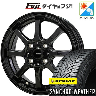 【新品 軽自動車】N-BOX タント スペーシア オールシーズンタイヤ ホイール4本セット 155/65R14 ダンロップ シンクロウェザー ホットスタッフ ジースピード G-08 4.5J 14インチ(送料無料)