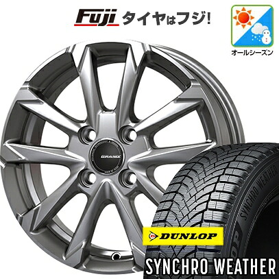 【新品 軽自動車】N-BOX タント スペーシア オールシーズンタイヤ ホイール4本セット 155/65R14 ダンロップ シンクロウェザー コーセイ クレイシズ GC36F 4.5J 14インチ(送料無料)｜フジコーポレーション