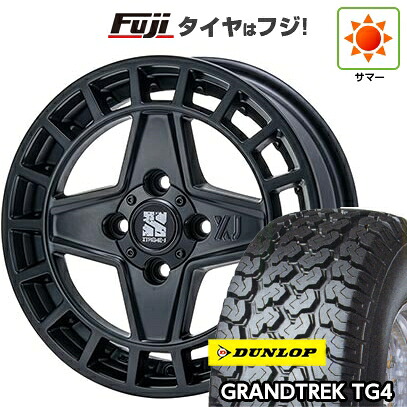 【新品 軽自動車】軽トラ 夏タイヤ ホイール4本セット 165R14 6PR ダンロップ グラントレック TG4 MLJ エクストリームJ クアッド 4.5J 14インチ(送料無料)