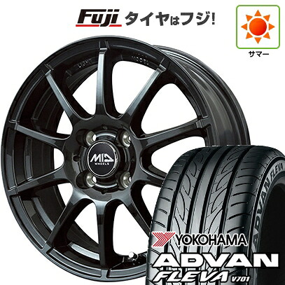 【新品 軽自動車】エブリイワゴン 夏タイヤ ホイール4本セット 165/50R15 ヨコハマ アドバン フレバV701 MID WHEELS スタッグ ストロングガンメタ 4.5J 15インチ(送料無料)
