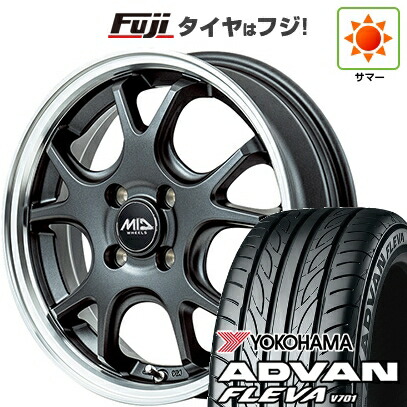 【新品 軽自動車】エブリイワゴン 夏タイヤ ホイール4本セット 165/50R15 ヨコハマ アドバン フレバV701 MID WHEELS エグゼ5 Vセレクション 4.5J 15インチ(送料無料)