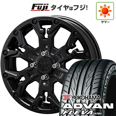 【新品 軽自動車】エブリイワゴン 夏タイヤ ホイール4本セット 165/50R15 ヨコハマ アドバン フレバV701 クリムソン マーテルギア(MG) ゴーレム Jr 4.5J 15インチ(送料無料)