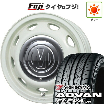 【新品 軽自動車】エブリイワゴン 夏タイヤ ホイール4本セット 165/50R15 ヨコハマ アドバン フレバV701 クリムソン ディーン ミニ 5J 15インチ(送料無料)