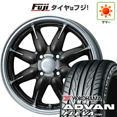【新品 軽自動車】エブリイワゴン 夏タイヤ ホイール4本セット 165/50R15 ヨコハマ アドバン フレバV701 ENKEI エンケイ all オールワン 5J 15インチ(送料無料)