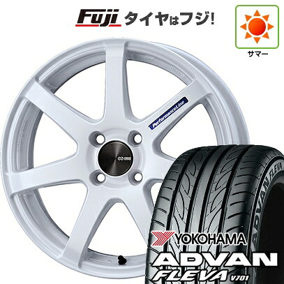 【新品 軽自動車】エブリイワゴン 夏タイヤ ホイール4本セット 165/50R15 ヨコハマ アドバン フレバV701 ENKEI エンケイ PerformanceLine PF07 COLORS 5J 15インチ(送料無料)