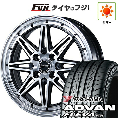 【新品 軽自動車】エブリイワゴン 夏タイヤ ホイール4本セット 165/50R15 ヨコハマ アドバン フレバV701 ブレスト ビートステージ ES-C 4.5J 15インチ(送料無料)