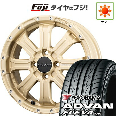 【新品 軽自動車】エブリイワゴン 夏タイヤ ホイール4本セット 165/50R15 ヨコハマ アドバン フレバV701 RAYS レイズ デイトナ FDX-K コレクション 5J 15インチ(送料無料)