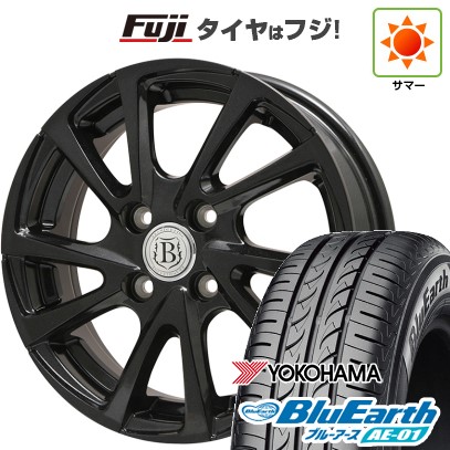 【新品 軽自動車】エブリイワゴン 夏タイヤ ホイール4本セット 155/70R13 ヨコハマ ブルーアース AE-01 ブランドルライン ボレアノ10 パールブラック 4J 13インチ(送料無料)