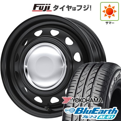 【新品 軽自動車】 夏タイヤ ホイール4本セット 165/55R14 ヨコハマ ブルーアース AE-01 WEDS ウェッズ スチールホイル ネオキャロ 4.5J 14インチ(送料無料)｜フジコーポレーション 42,965円