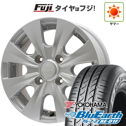 【新品国産車用4穴100】 夏タイヤ ホイール4本セット 175/65R14 ヨコハマ ブルーアース AE-01F エルベ ビズスポ シルバー 5J 14インチ(送料無料)｜フジコーポレーション