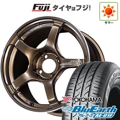 【新品国産車用5穴114.3】 夏タイヤ ホイール4本セット 205/60R16 ヨコハマ ブルーアース AE-01F ヨコハマ アドバンレーシング TC-4 7J 16インチ(送料無料)