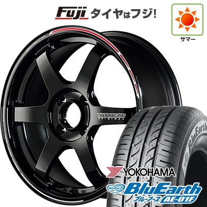 【新品国産車用4穴100】 夏タイヤ ホイール4本セット 185/55R16 ヨコハマ ブルーアース AE-01F RAYS レイズ ボルクレーシング TE37 ソニック TIME ATTACK EDITION 6.5J 16インチ(送料無料)|フジコーポレーション