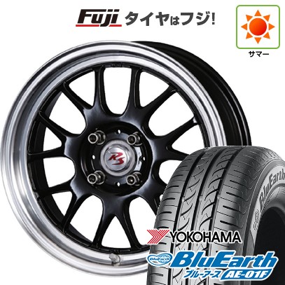 【新品国産車用4穴100】 夏タイヤ ホイール4本セット 175/65R15 ヨコハマ ブルーアース AE-01F クリムソン RS ST AIRモノブロック 5.5J 15インチ(送料無料)