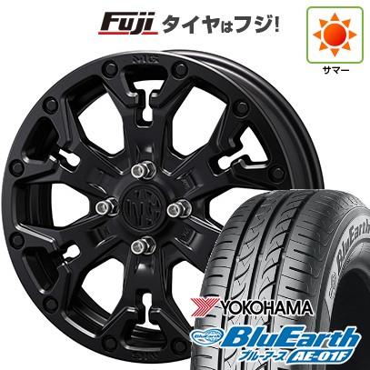 【新品 軽自動車】ソリオ ハスラー 夏タイヤ ホイール4本セット 165/70R14 ヨコハマ ブルーアース AE-01F クリムソン マーテルギア(MG) ゴーレム Jr 4.5J 14インチ(送料無料)|フジコーポレーション