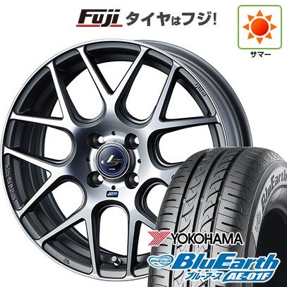 【新品国産車用4穴100】 夏タイヤ ホイール4本セット 195/55R16 ヨコハマ ブルーアース AE-01F WEDS ウェッズ レオニス NAVIA 06 6J 16インチ(送料無料)