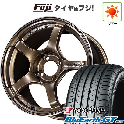 【新品国産車用5穴114.3】 夏タイヤ ホイール4本セット 205/60R16 ヨコハマ ブルーアース GT AE51 ヨコハマ アドバンレーシング TC-4 7J 16インチ(送料無料)