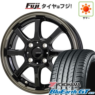 【新品国産車用4穴100】 夏タイヤ ホイール4本セット 185/60R16 ヨコハマ ブルーアース GT AE51 ホットスタッフ ジースピード P-08 6J 16インチ(送料無料)|フジコーポレーション