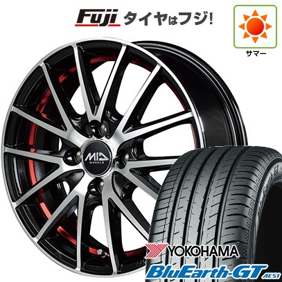 【新品国産車用4穴100】 夏タイヤ ホイール4本セット 185/60R15 ヨコハマ ブルーアース GT AE51 MID WHEELS RX27 5.5J 15インチ(送料無料)