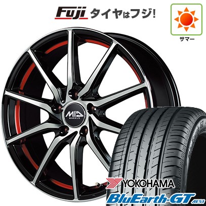 【新品国産車用5穴114.3】 夏タイヤ ホイール4本セット 205/55R17 ヨコハマ ブルーアース GT AE51 MID WHEELS RX810 7J 17インチ(送料無料)