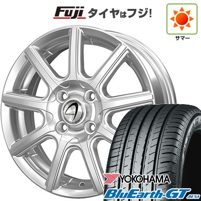 【新品国産車用4穴100】 夏タイヤ ホイール4本セット 185/55R15 ヨコハマ ブルーアース GT AE51 テクノピア アルテミス NS9 5.5J 15インチ(送料無料)
