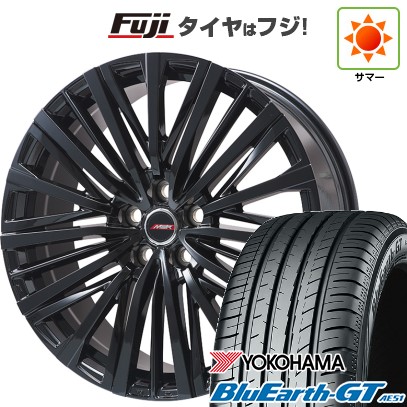 【新品国産車用5穴114.3】 夏タイヤ ホイール4本セット 225/45R19 ヨコハマ ブルーアース GT AE51 プレミックス MER-V グロスブラック 8J 19インチ(送料無料)