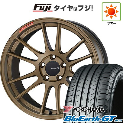 【新品国産車用5穴100】 夏タイヤ ホイール4本セット 225/40R18 ヨコハマ ブルーアース GT AE51 ENKEI エンケイ Racing Revolution GTC01 RR チタニウムゴールド 8J 18インチ(送料無料)