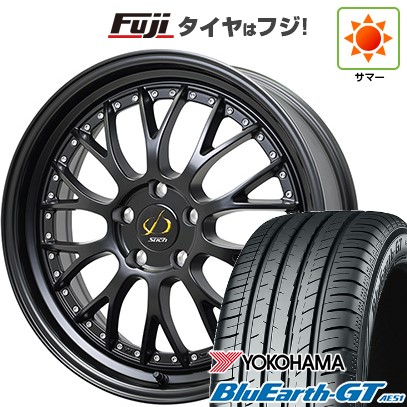 【新品国産車用5穴114.3】 夏タイヤ ホイール4本セット 225/45R18 ヨコハマ ブルーアース GT AE51 ホットスタッフ シュティッヒ メッシュNR 8J 18インチ(送料無料)