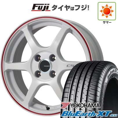【新品国産車用5穴114.3】 夏タイヤ ホイール4本セット 225/65R17 ヨコハマ ブルーアース XT AE61 レアマイスター CS-V6(ホワイト/レッドライン) 7J 17インチ(送料無料)
