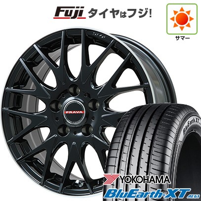 【新品】ライズ/ロッキー（ガソリン） 夏タイヤ ホイール4本セット 195/65R16 ヨコハマ ブルーアース XT AE61 ビッグウエイ レイシーン プラバ9MJrII グロスブラック/リムポリッシュ 6.5J 16インチ(送料無料)