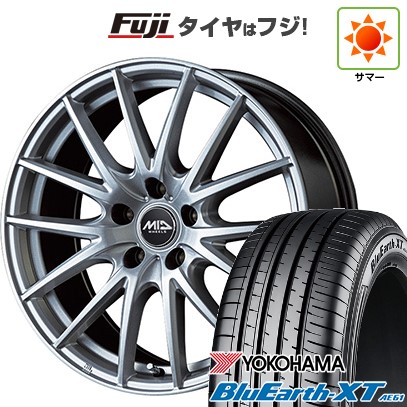 【新品国産車用5穴114.3】 夏タイヤ ホイール4本セット 215/55R17 ヨコハマ ブルーアース XT AE61 MID WHEELS SQ27 7J 17インチ(送料無料)
