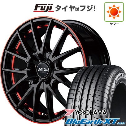 【新品国産車用5穴114.3】 夏タイヤ ホイール4本セット 215/55R17 ヨコハマ ブルーアース XT AE61 MID WHEELS RX27 7J 17インチ(送料無料)