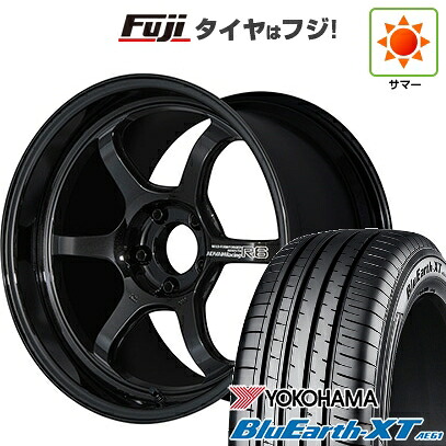 【新品国産車用5穴114.3】 夏タイヤ ホイール4本セット 225/50R18 ヨコハマ ブルーアース XT AE61 ヨコハマ アドバンレーシング R6 8J 18インチ(送料無料)