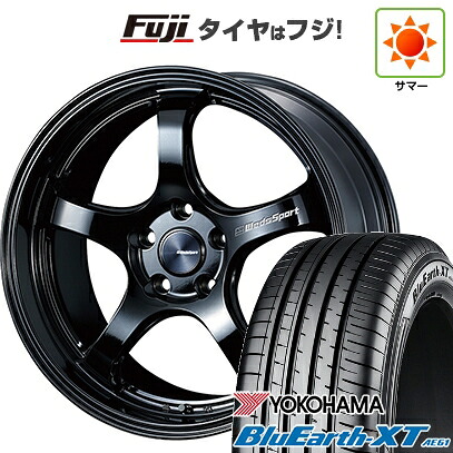 【新品国産車用5穴114.3】 夏タイヤ ホイール4本セット 225/50R18 ヨコハマ ブルーアース XT AE61 WEDS ウェッズ ウェッズスポーツ RN-05M 7.5J 18インチ(送料無料)|フジコーポレーション