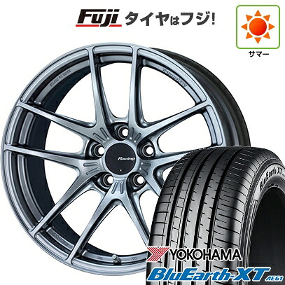 【新品国産車用5穴114.3】 夏タイヤ ホイール4本セット 215/50R18 ヨコハマ ブルーアース XT AE61 ENKEI エンケイ Racing NVR5 7.5J 18インチ(送料無料)|フジコーポレーション