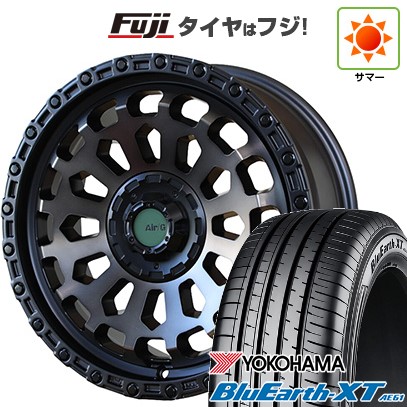 【新品国産車用5穴114.3】 夏タイヤ ホイール4本セット 225/65R17 ヨコハマ ブルーアース XT AE61 フォーバイフォーエンジニア エアージー ヴァルカン ゴーストエディション 7J 17インチ(送料無料)