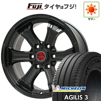 【新品】ハイエース200系 夏タイヤ ホイール4本セット 195/80R15 108/106S ミシュラン アジリス3 ビッグウエイ B-MUD K(マットブラック) 6J 15インチ(送料無料)